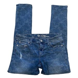 Gap Girlfriend Distressed Coupe Girlfriend Floral Jeans 0/25 R